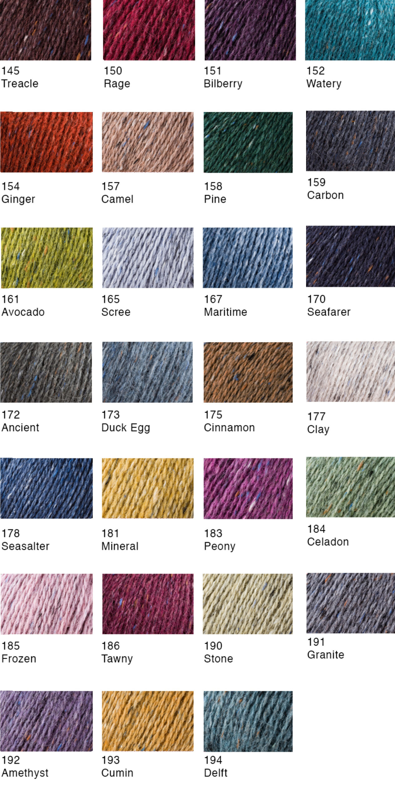 rowan felted tweed shadecard de afstap 2025