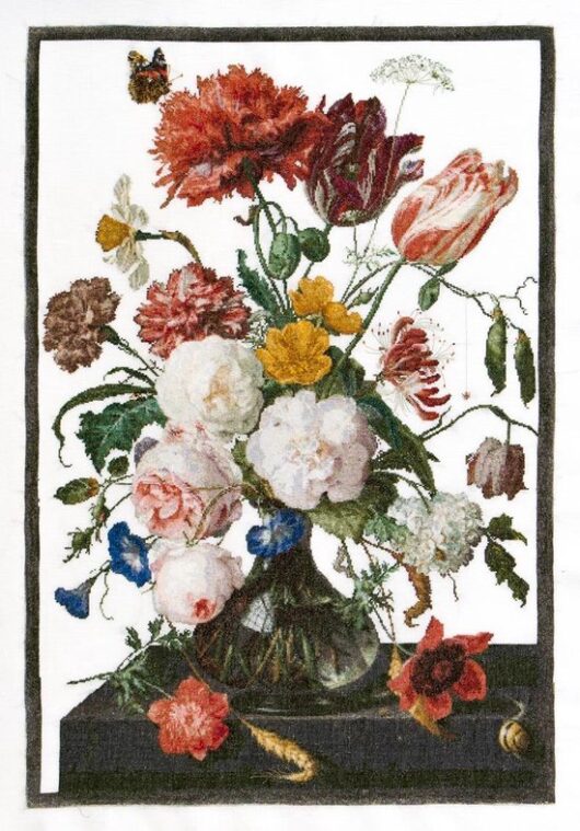 Stilleven met bloemen in een glazen vaas Black Collection - Thea Gouverneur