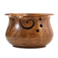 Handgemaakte houten garenkom