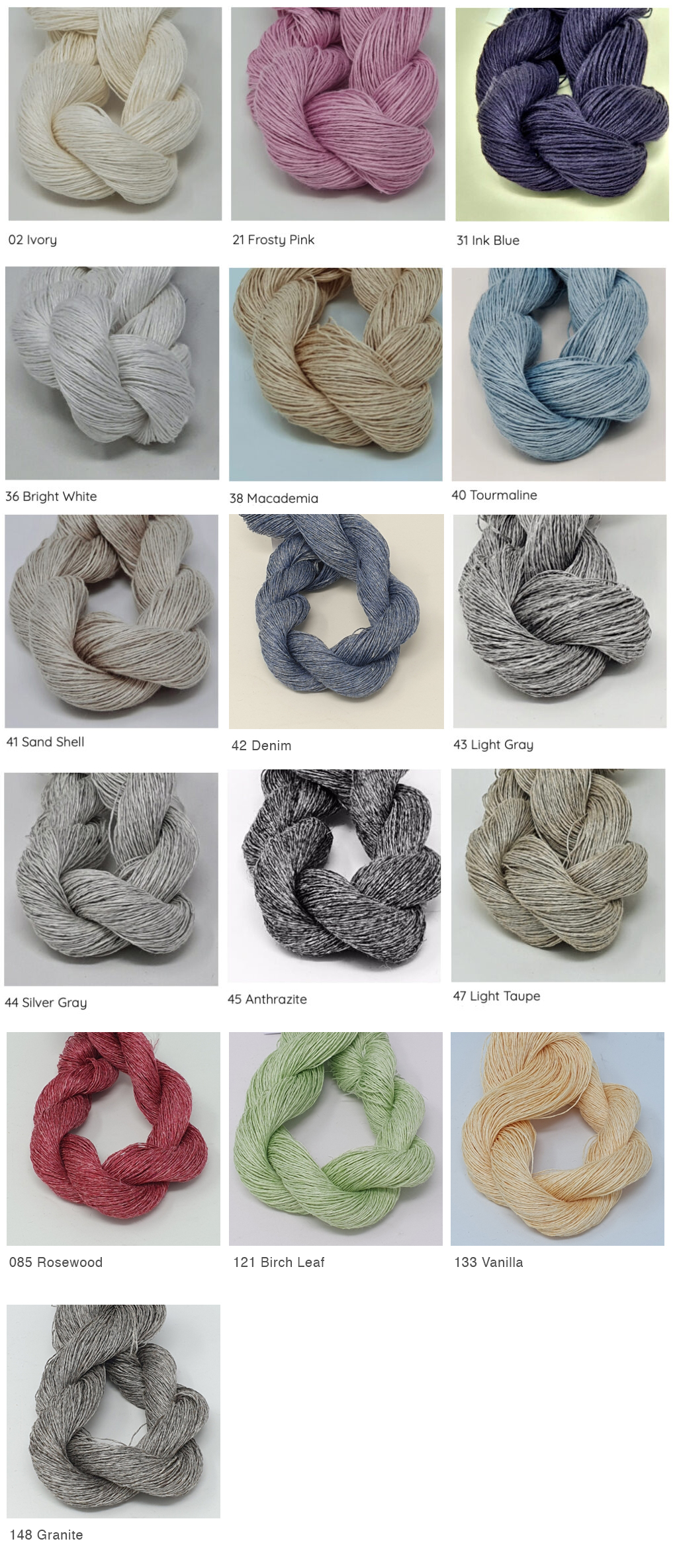 The yarn specialist pure linen shadecard de afstap amsterdam
