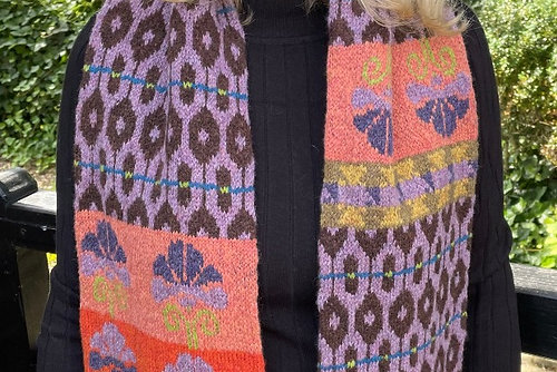 Christel Seyfarth Fair Isle Scarf - Autumn yarn kit de afstap amsterdam