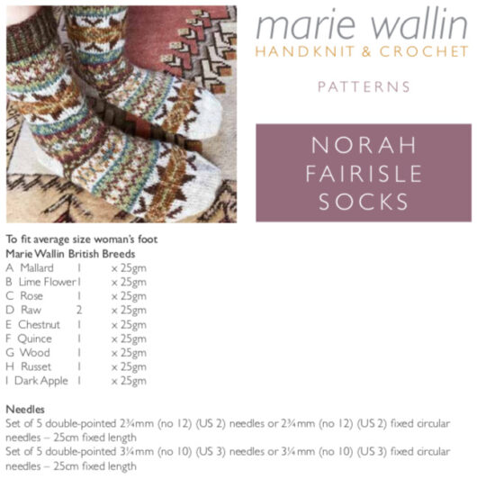Marie Wallin - Norah Fairisle Socks breipakket verkrijgbaar bij de Afstap Amsterdam