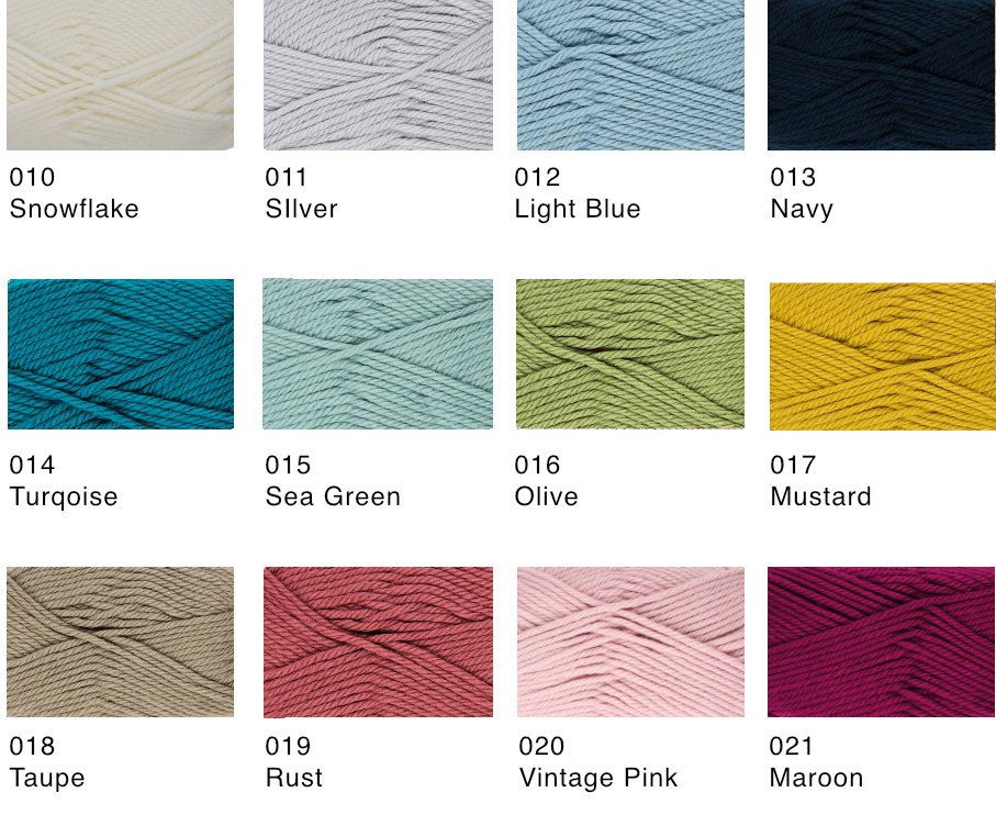 Rowan Baby Cashsoft Worsted breigaren | yarn line kopen bij wolwinkel de Afstap Amsterdam en in onze webshop! 57% Wol 33% Acryl en 10% Cashmere shadecard