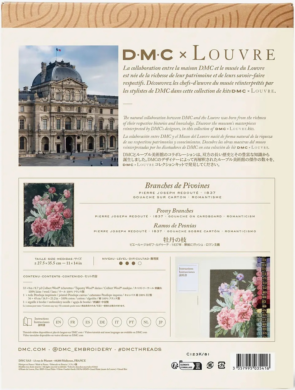 Peony Branches - Louvre Needlepoint Tapestry Kit